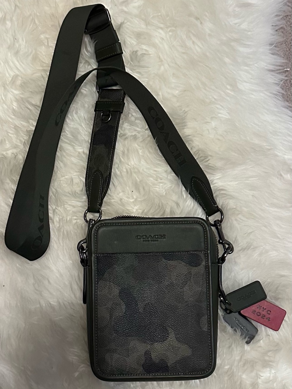 Coach Green Camo Crossbody Messenger Bag